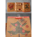 Christmas Design Printing Kraft Paper Gift Bags with Foil Stamping